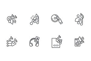 music icon. .Editable stroke.linear style sign for use web design,logo.Symbol illustration. vector