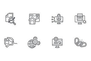 Website icon set..Editable stroke.linear style sign for use web design,logo.Symbol illustration. vector