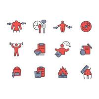 Weight loss icon set..Editable stroke.linear style sign for use web design,logo.Symbol illustration. vector