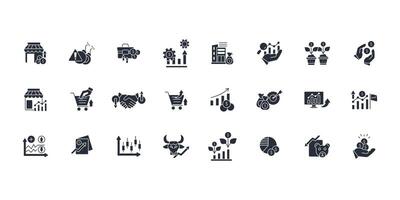 Stock market icon set..Editable stroke.linear style sign for use web design,logo.Symbol illustration. vector
