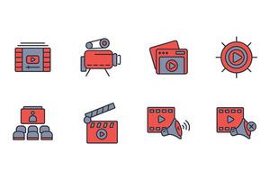 media icon set..Editable stroke.linear style sign for use web design,logo.Symbol illustration. vector