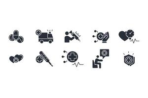 Healthcare and medical icon set..Editable stroke.linear style sign for use web design,logo.Symbol illustration. vector