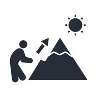 mountains climbing icon. .Editable stroke.linear style sign for use web design,logo.Symbol illustration. vector