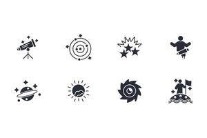 Astronomy icon set..Editable stroke.linear style sign for use web design,logo.Symbol illustration. vector