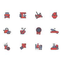 Breakfast icon set..Editable stroke.linear style sign for use web design,logo.Symbol illustration. vector
