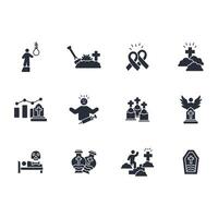 death icon set..Editable stroke.linear style sign for use web design,logo.Symbol illustration. vector