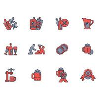 Beer icon set..Editable stroke.linear style sign for use web design,logo.Symbol illustration. vector