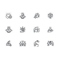 Altruism icon set..Editable stroke.linear style sign for use web design,logo.Symbol illustration. vector