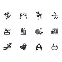 Honeymoon icon set..Editable stroke.linear style sign for use web design,logo.Symbol illustration. vector