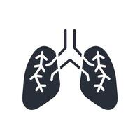 Lungs icon. .Editable stroke.linear style sign for use web design,logo.Symbol illustration. vector