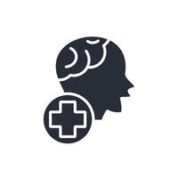 Mental Health icon. .Editable stroke.linear style sign for use web design,logo.Symbol illustration. vector