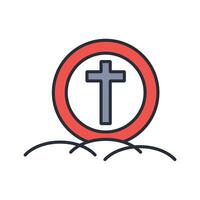 christianity icon. .Editable stroke.linear style sign for use web design,logo.Symbol illustration. vector