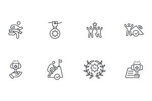 winners icon set..Editable stroke.linear style sign for use web design,logo.Symbol illustration. vector