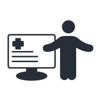 online medical icon. .Editable stroke.linear style sign for use web design,logo.Symbol illustration. vector