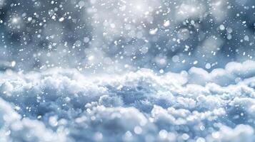 Snow. Realistic snow overlay background. Snowfall, snowflakes in different shapes and forms photo