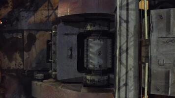 An Aerial View Capturing Industrial Equipment in Action, Showcasing Complex Operations and Processes. Stock Clip photo
