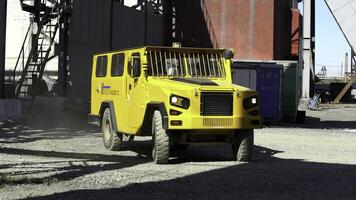 An industrial site featuring various types of machinery and large structures in its vicinity. Stock Clip photo