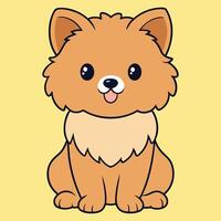 Charming Cartoon Maltese Dog Sitting with a Happy Expression vector