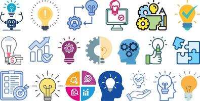 Creative business solutions icon set collection design vector