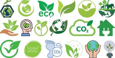 Ecology and Nature icons set design vector