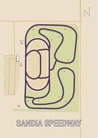 The image depicts a map of a race track, SANDIA SPEEDWAY. vector