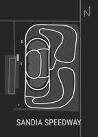 The image depicts a map of a race track, SANDIA SPEEDWAY. vector