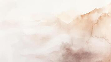 Abstract horizontal watercolor background template with hand drawn texture. Brush stroked painting red brown pastel color vector