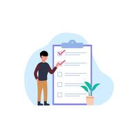 Graphic cartoon character of checklist vector