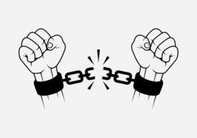 Broken hand chain , freedom illustration vector