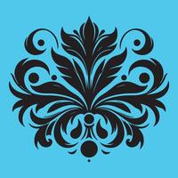 An attractive black graphic design ornate petal like elements vector