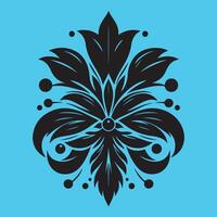 An attractive black graphic design floral ornate petal like elements vector