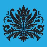 An attractive black graphic design floral by ornate petal like elements vector