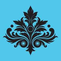 shape surrounded by ornate petal-like elements vector
