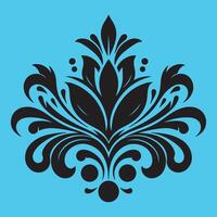 An attractive central stylized leaf or bud shape surrounded by ornate petal-like elements vector