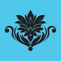 An attractive black graphic design ornate petal-like elements vector