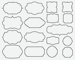 badge set outline strock editable. vector