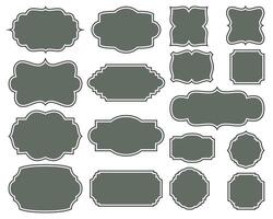 Badge shape sheild with outline military shield silhouettes. Security, football patches isolated on white background. Illustration shield shape protection, black security and football badge vector