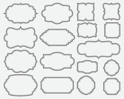 Shield set. Editable Stroke, badge design. vector