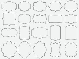 Shield set outline strock editable design. vector