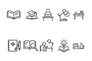 Minimalist Student Study Icon Design for Academic Illustrations. vector