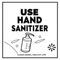 Use hand sanitizer to keep your hands clean and healthy vector