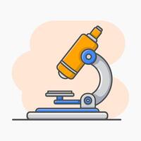 Microscope medical equipment for health laboratory, science test, used to view micro-sized objects. Microscope icon element illustration designed with cartoon flat style. vector
