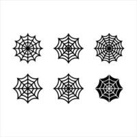 Cobweb Linocut Silhouette Design vector