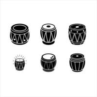 Drum and Linocut Silhouette Design for Creative Projects vector