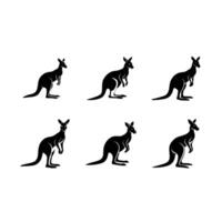 Kangaroo Silhouette and Linocut Design - Art vector