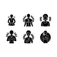Myalgia Icon - and Linocut Silhouette Design vector