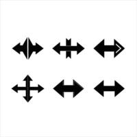 Move Left and Right Arrow Icon - and Linocut Silhouette Design vector
