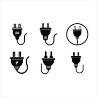 Plug Icon and Linocut Silhouette Design vector
