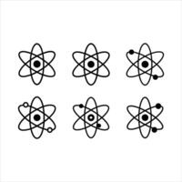 Atom Icon and Linocut Silhouette Design vector