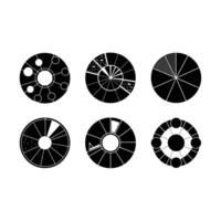 and Linocut Silhouette Design Infographic Round vector